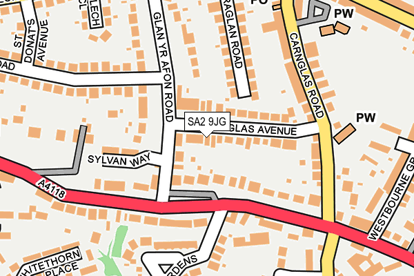 SA2 9JG map - OS OpenMap – Local (Ordnance Survey)
