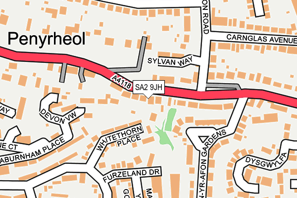 SA2 9JH map - OS OpenMap – Local (Ordnance Survey)