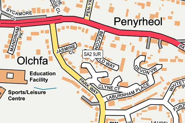 SA2 9JR map - OS OpenMap – Local (Ordnance Survey)