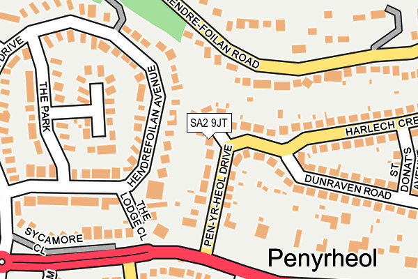 SA2 9JT map - OS OpenMap – Local (Ordnance Survey)