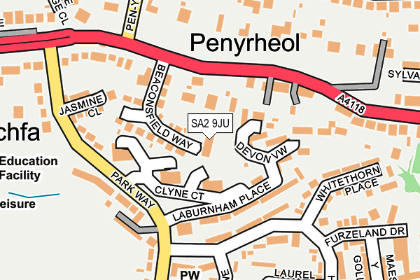 SA2 9JU map - OS OpenMap – Local (Ordnance Survey)