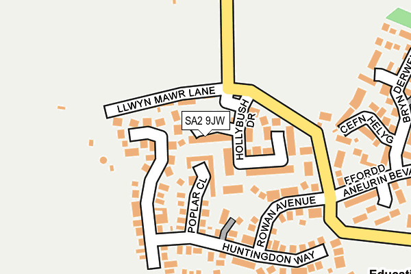 SA2 9JW map - OS OpenMap – Local (Ordnance Survey)