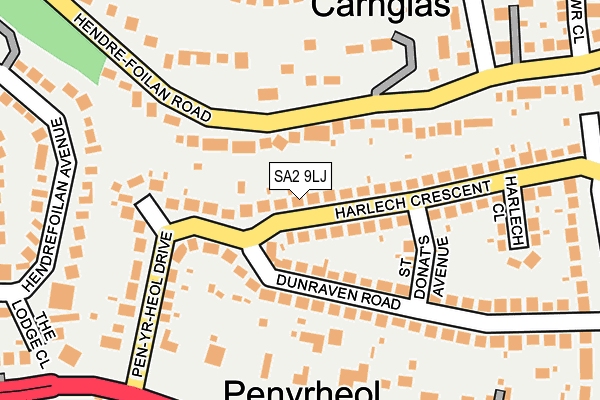 SA2 9LJ map - OS OpenMap – Local (Ordnance Survey)