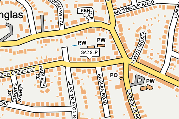SA2 9LP map - OS OpenMap – Local (Ordnance Survey)