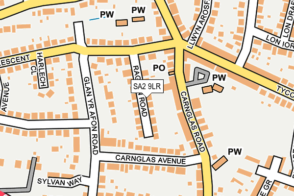 SA2 9LR map - OS OpenMap – Local (Ordnance Survey)