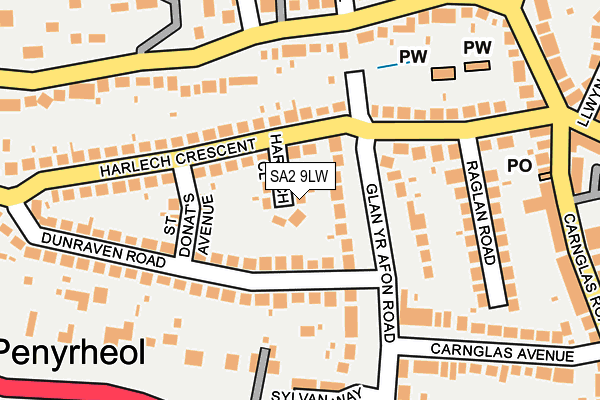 SA2 9LW map - OS OpenMap – Local (Ordnance Survey)