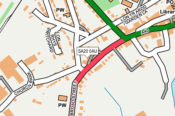 SA20 0AU map - OS OpenMap – Local (Ordnance Survey)