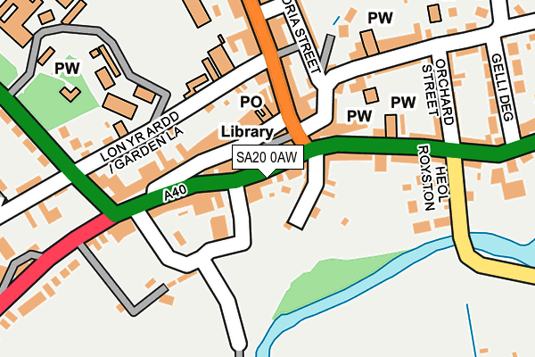 SA20 0AW map - OS OpenMap – Local (Ordnance Survey)