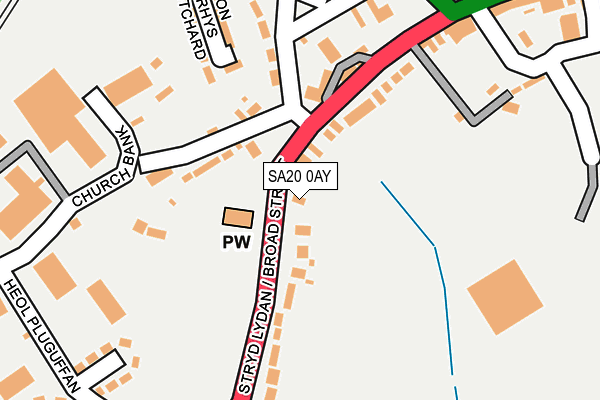 SA20 0AY map - OS OpenMap – Local (Ordnance Survey)