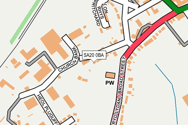SA20 0BA map - OS OpenMap – Local (Ordnance Survey)