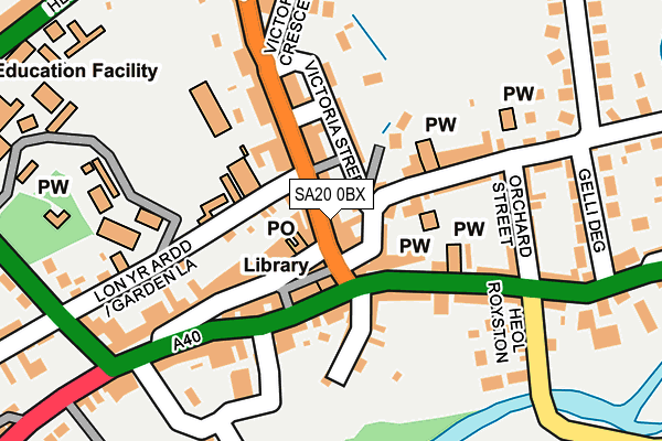 SA20 0BX map - OS OpenMap – Local (Ordnance Survey)