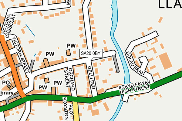 SA20 0BY map - OS OpenMap – Local (Ordnance Survey)