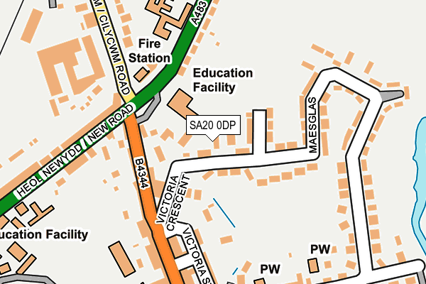 SA20 0DP map - OS OpenMap – Local (Ordnance Survey)