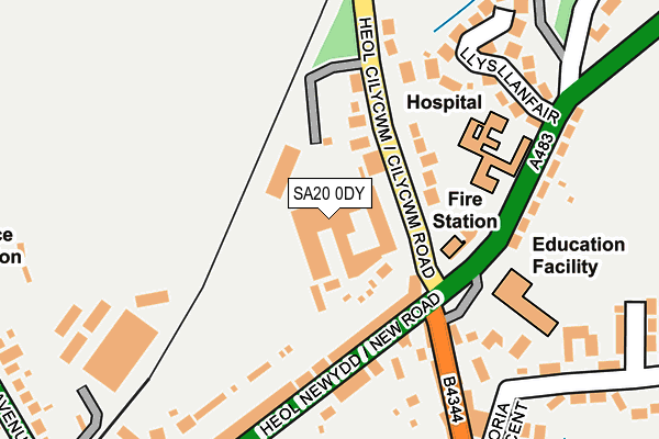SA20 0DY map - OS OpenMap – Local (Ordnance Survey)