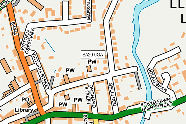 SA20 0GA map - OS OpenMap – Local (Ordnance Survey)
