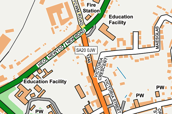 SA20 0JW map - OS OpenMap – Local (Ordnance Survey)