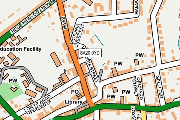 SA20 0YD map - OS OpenMap – Local (Ordnance Survey)