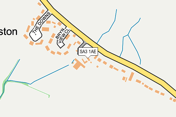 SA3 1AE map - OS OpenMap – Local (Ordnance Survey)