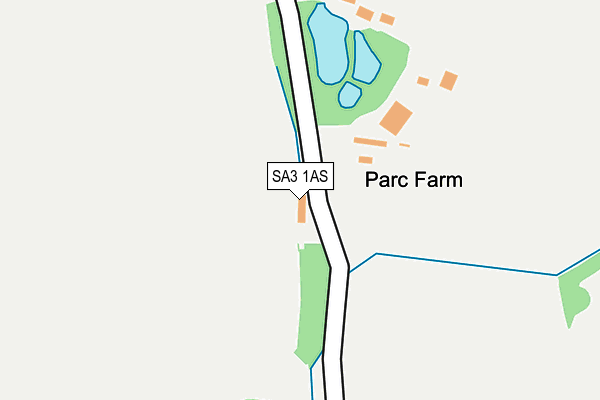 SA3 1AS map - OS OpenMap – Local (Ordnance Survey)