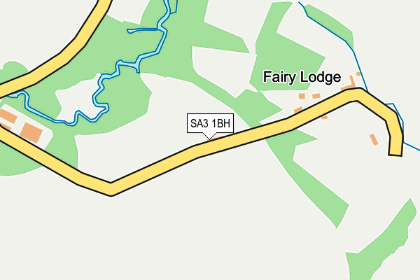 SA3 1BH map - OS OpenMap – Local (Ordnance Survey)