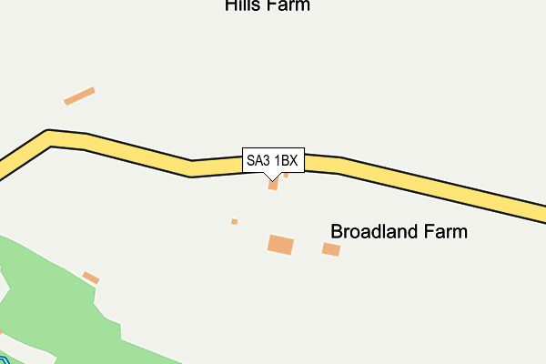 SA3 1BX map - OS OpenMap – Local (Ordnance Survey)