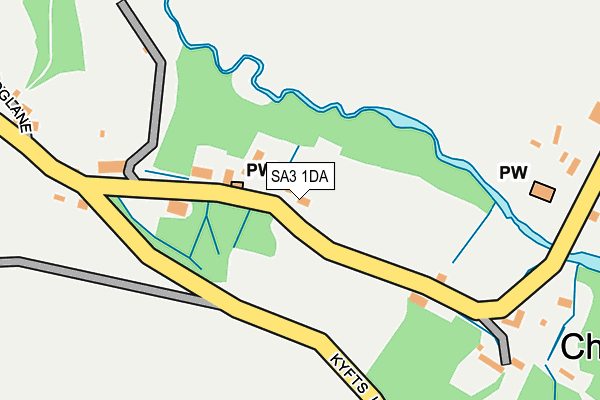 SA3 1DA map - OS OpenMap – Local (Ordnance Survey)