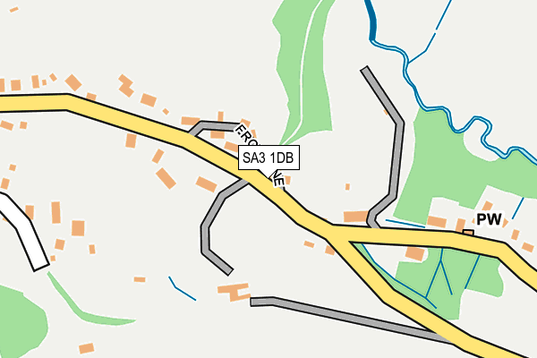 SA3 1DB map - OS OpenMap – Local (Ordnance Survey)