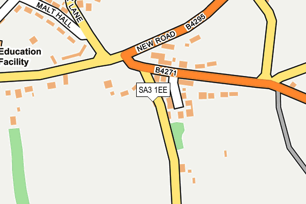 SA3 1EE map - OS OpenMap – Local (Ordnance Survey)