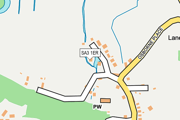SA3 1ER map - OS OpenMap – Local (Ordnance Survey)