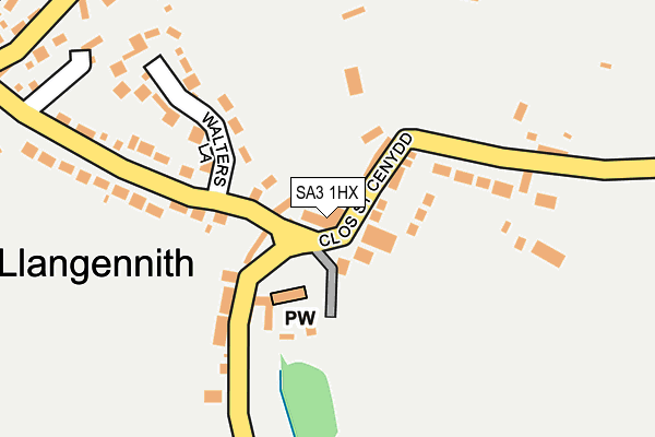 SA3 1HX map - OS OpenMap – Local (Ordnance Survey)