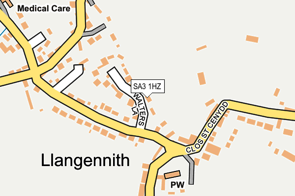 SA3 1HZ map - OS OpenMap – Local (Ordnance Survey)