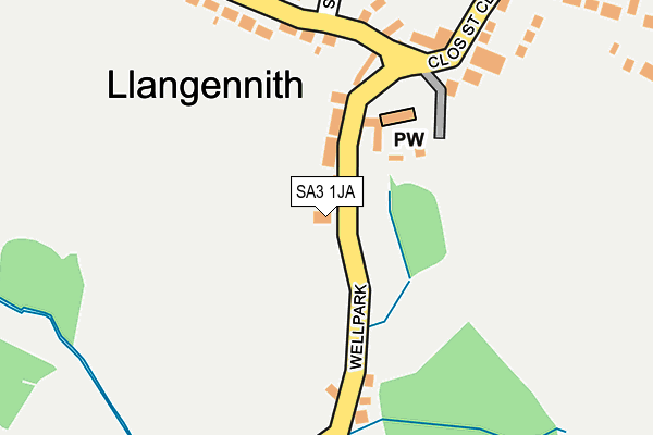 SA3 1JA map - OS OpenMap – Local (Ordnance Survey)