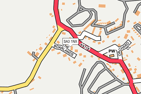 SA3 1NX map - OS OpenMap – Local (Ordnance Survey)