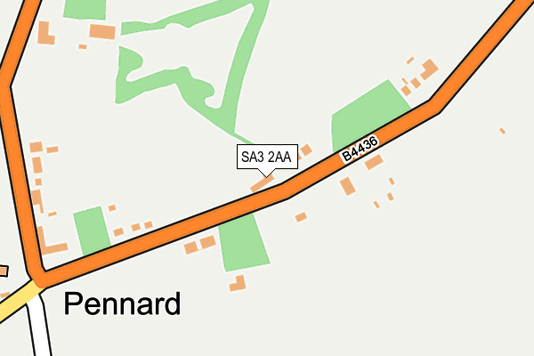 SA3 2AA map - OS OpenMap – Local (Ordnance Survey)