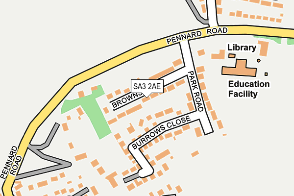 SA3 2AE map - OS OpenMap – Local (Ordnance Survey)