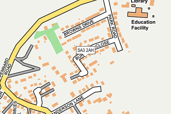 SA3 2AH map - OS OpenMap – Local (Ordnance Survey)