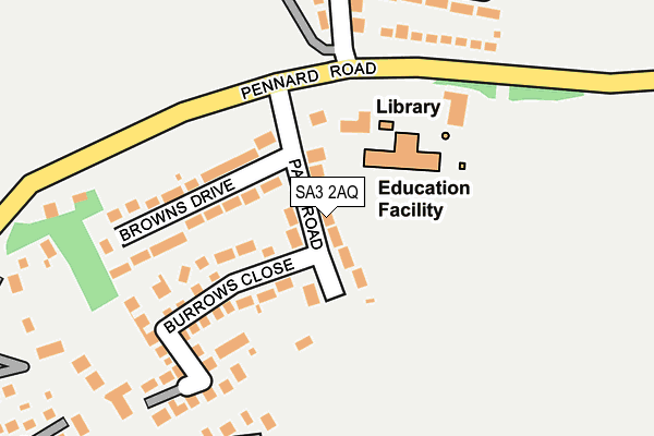 SA3 2AQ map - OS OpenMap – Local (Ordnance Survey)
