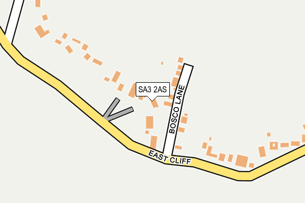 SA3 2AS map - OS OpenMap – Local (Ordnance Survey)