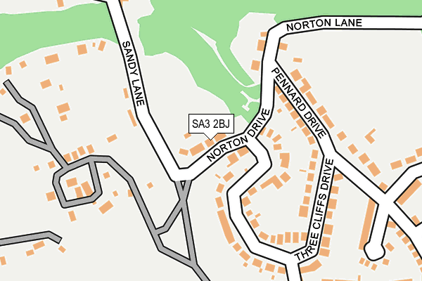 SA3 2BJ map - OS OpenMap – Local (Ordnance Survey)