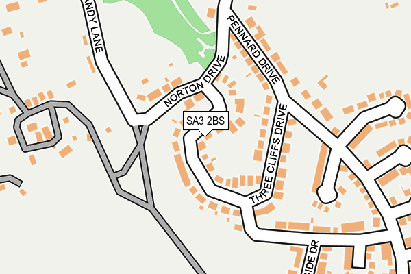 SA3 2BS map - OS OpenMap – Local (Ordnance Survey)