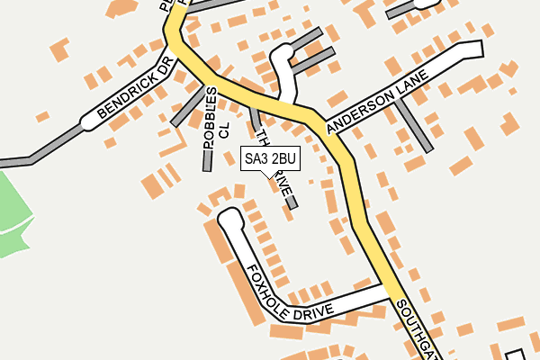 SA3 2BU map - OS OpenMap – Local (Ordnance Survey)