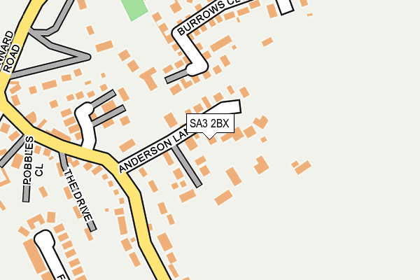 SA3 2BX map - OS OpenMap – Local (Ordnance Survey)
