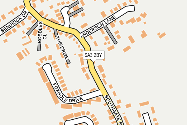 SA3 2BY map - OS OpenMap – Local (Ordnance Survey)