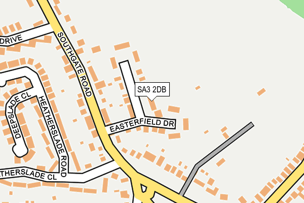 SA3 2DB map - OS OpenMap – Local (Ordnance Survey)