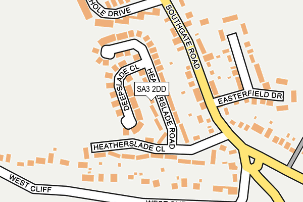 SA3 2DD map - OS OpenMap – Local (Ordnance Survey)