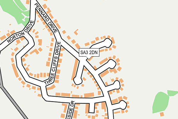 SA3 2DN map - OS OpenMap – Local (Ordnance Survey)