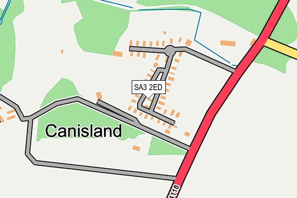 SA3 2ED map - OS OpenMap – Local (Ordnance Survey)