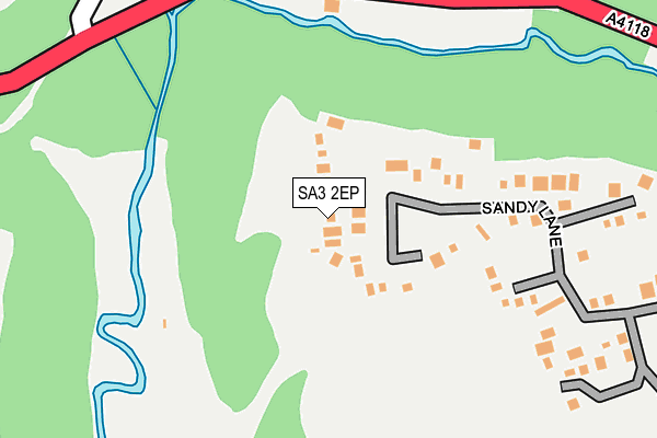 SA3 2EP map - OS OpenMap – Local (Ordnance Survey)