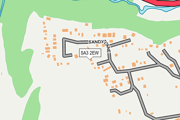 SA3 2EW map - OS OpenMap – Local (Ordnance Survey)