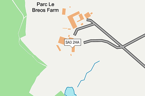 SA3 2HA map - OS OpenMap – Local (Ordnance Survey)